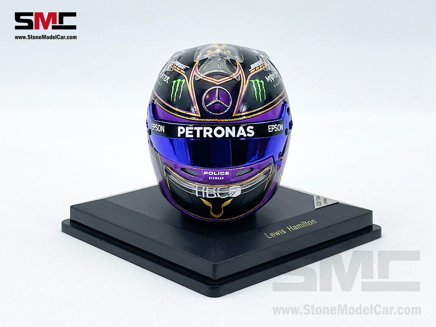 Mercedes F1 W11 #44 Lewis Hamilton Abu Dhabi GP 2020 7x Times World Champion Spark 1:5 Miniature Helmet