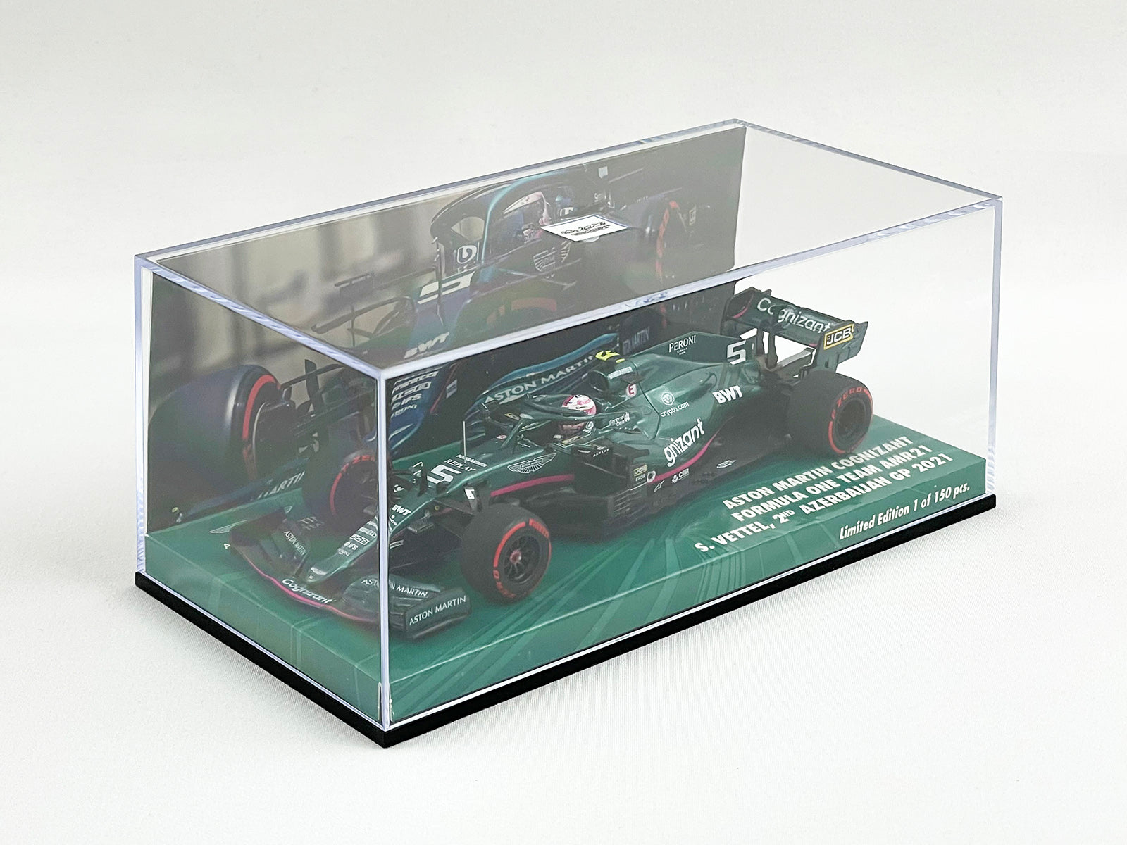 Modello Auto 1/24 Aston Martin AMR21 #5 S. Vettel – 2° Posto GP Azerbaigian 2021 – OPO 10 - Formula 1