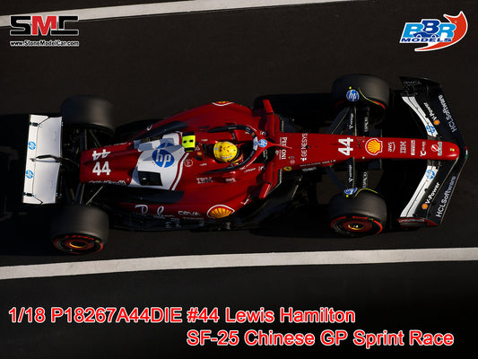 [Pre-Order] Ferrari F1 SF-25 #44 Lewis Hamilton Chinese GP Sprint Winner 2025 BBR 1:18 with Leather Base