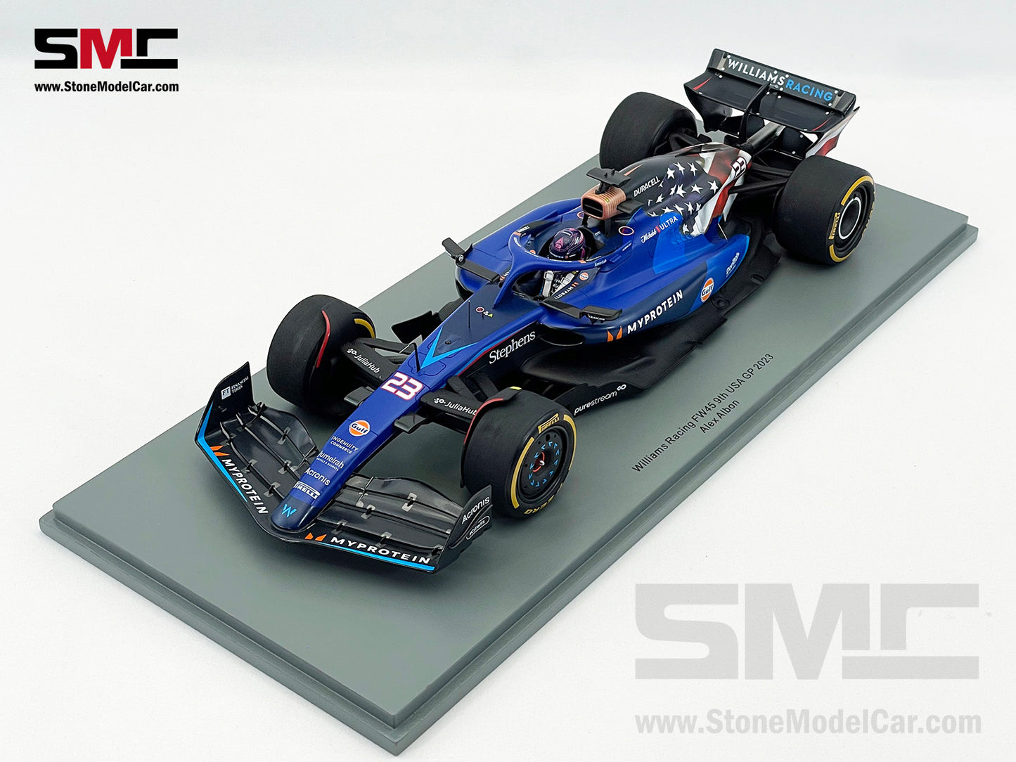 Williams F1 FW45 #23 Alexander Albon 9th US Austin GP 2023 1:18 Spark 18S964
