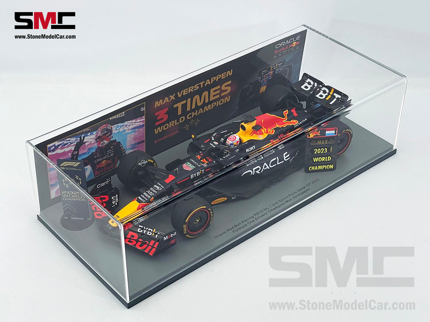 Red Bull F1 RB19 #1 Max Verstappen Winner Qatar GP 2023 World Champion Spark 1:18 18S909