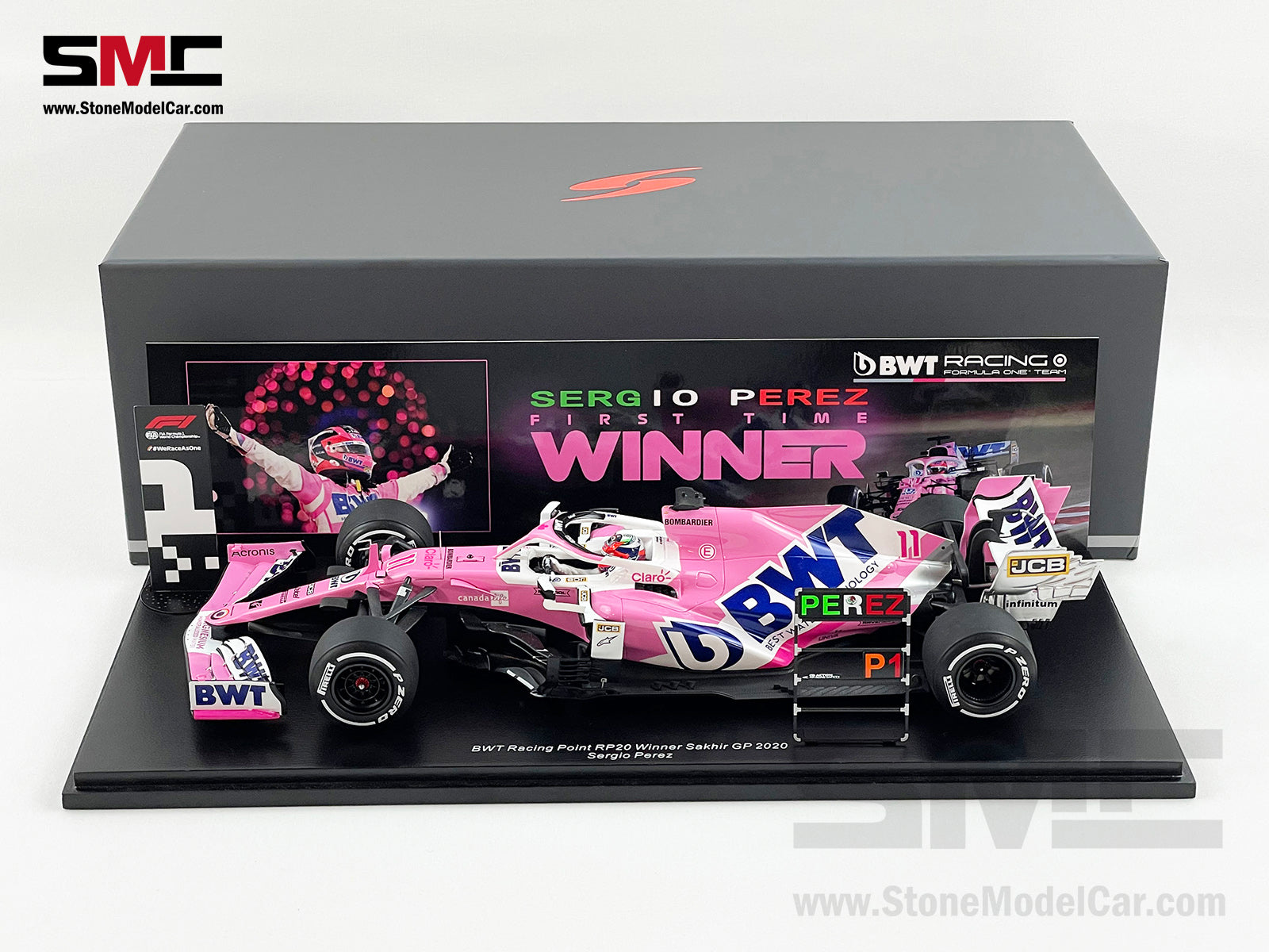 1:18 Spark BWT Racing Point F1 RP20 #11 Sergio Perez Sakhir 2020 1st C ...