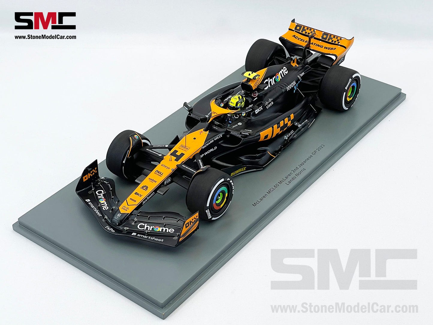 McLaren F1 MCL60 #4 Lando Norris 2nd Japanese GP 2023 Special Livery Spark 1:18 18S966