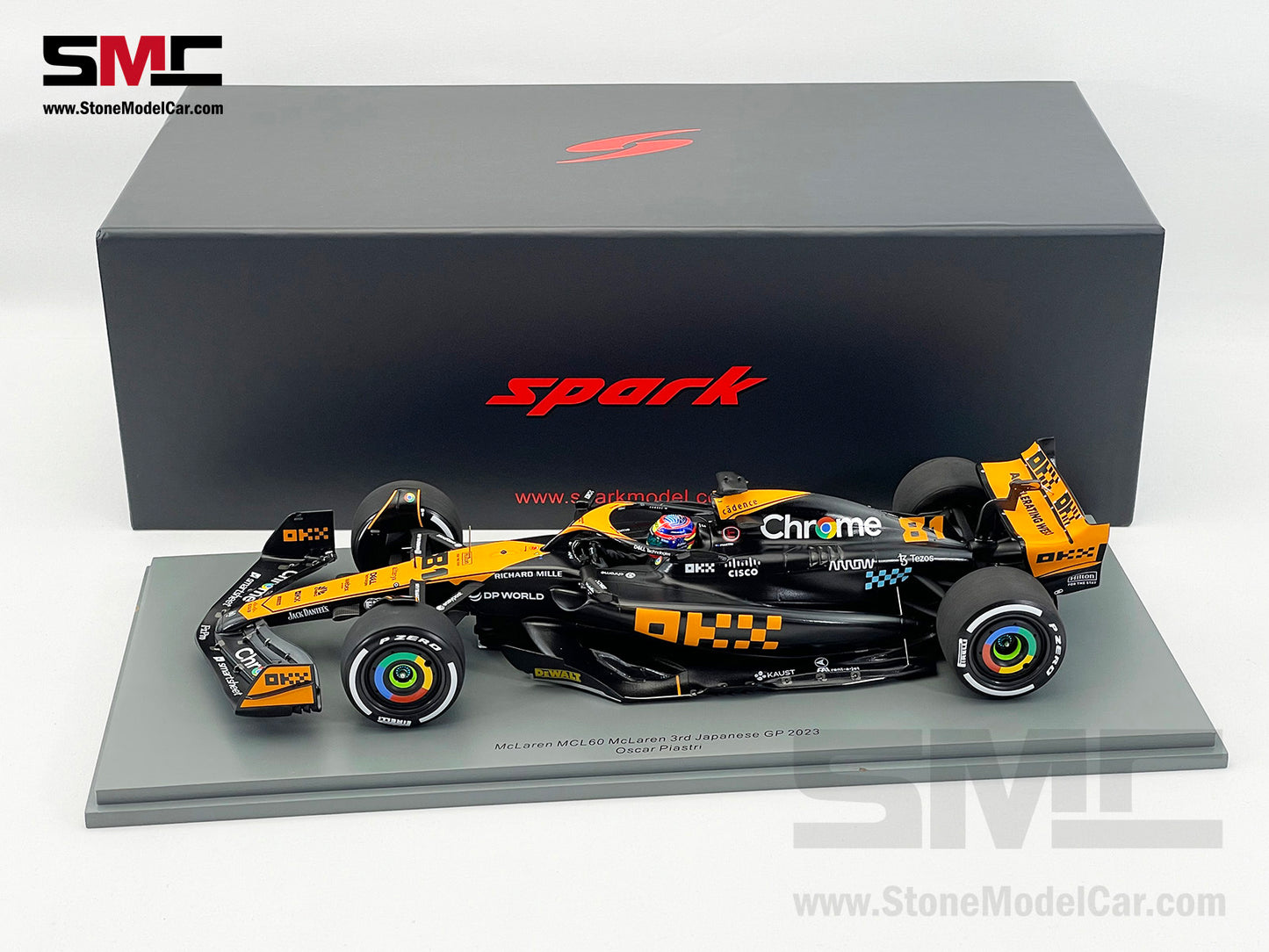 McLaren F1 MCL60 #81 Oscar Piastri 3rd Japanese GP 2023 Special Livery Spark 1:18 18S967