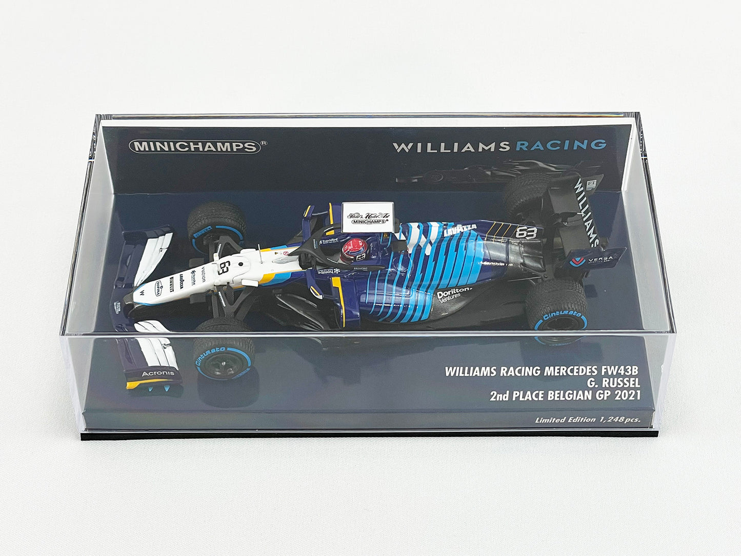 Williams F1 FW43B #63 George Russell Belgian GP 2021 1st Podium 1:43 MINICHAMPS