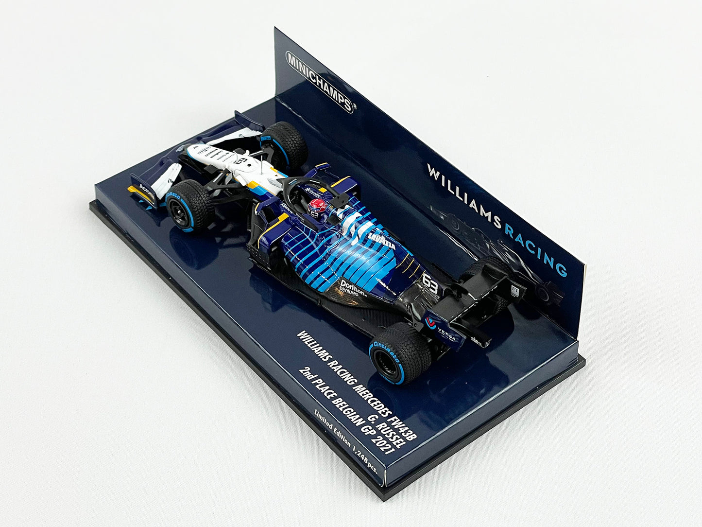 Williams F1 FW43B #63 George Russell Belgian GP 2021 1st Podium 1:43 MINICHAMPS