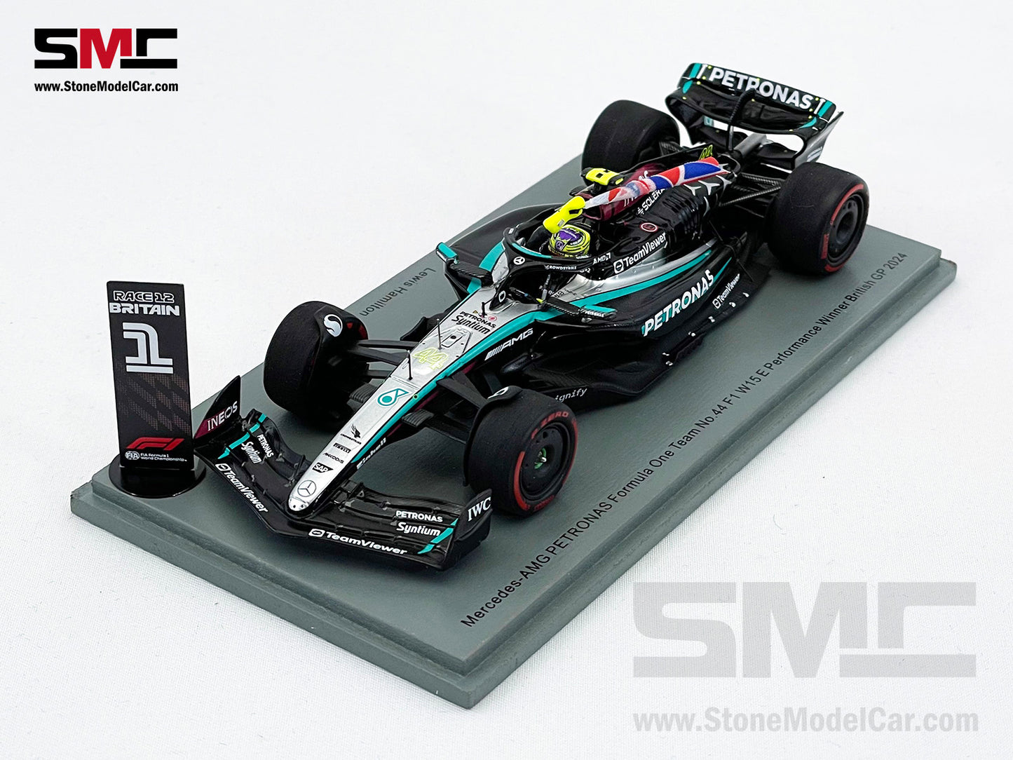 Mercedes F1 W15 #44 Lewis Hamilton British GP 2024 Winner Spark 1:43 S9533