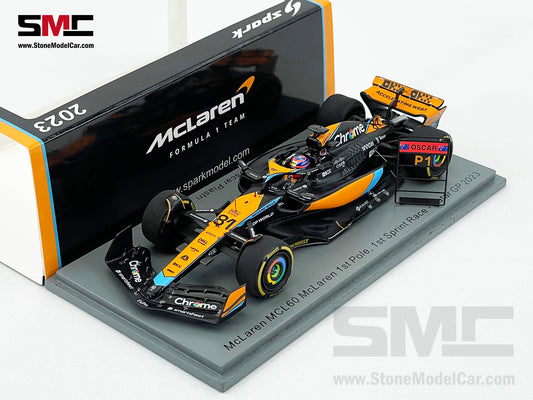 McLaren F1 MCL60 #81 Oscar Piastri 1st Pole & Spirit Race Winner Qatar GP 2023 Spark 1:43 S8927