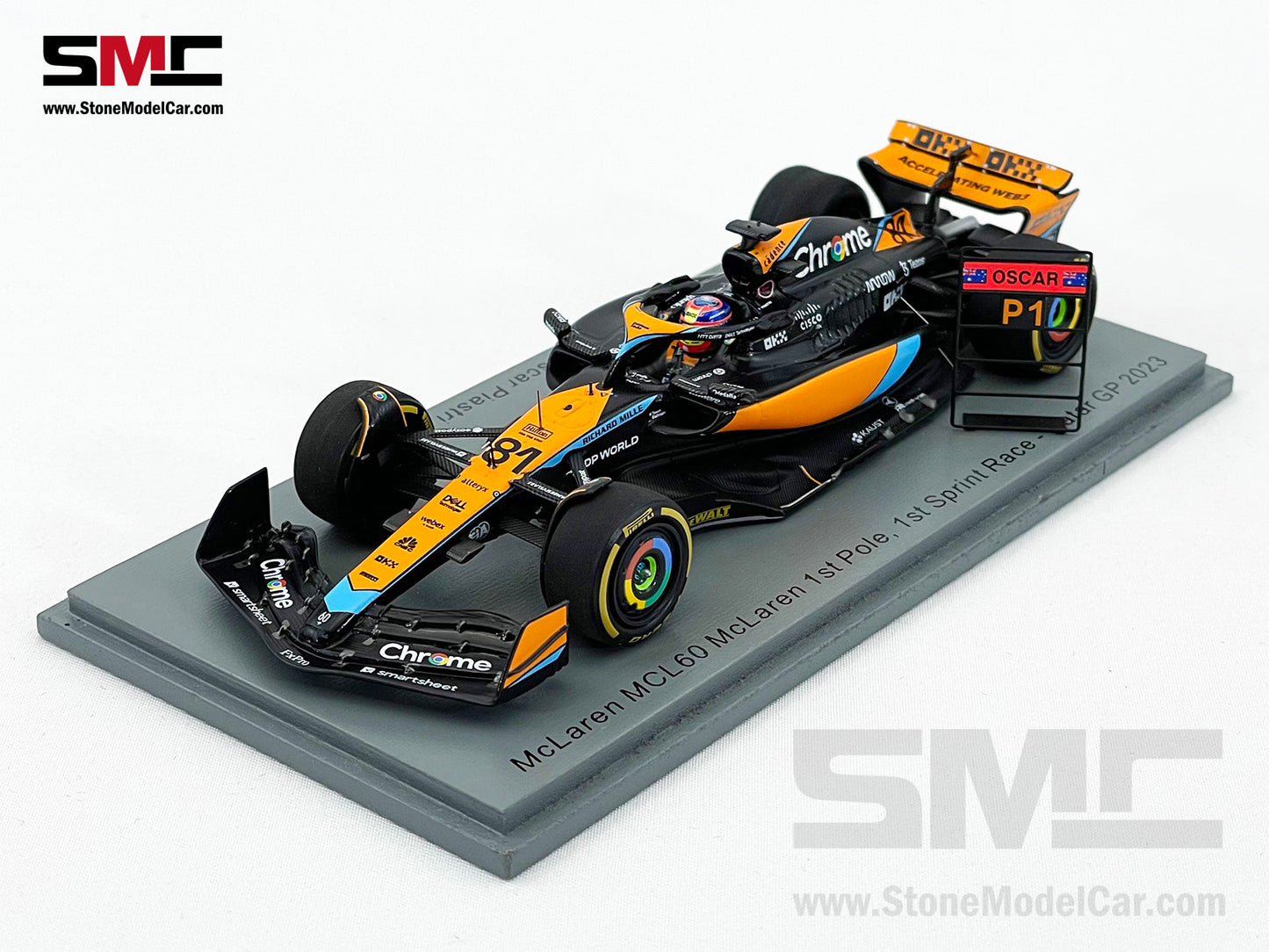 McLaren F1 MCL60 #81 Oscar Piastri 1st Pole & Spirit Race Winner Qatar GP 2023 Spark 1:43 S8927