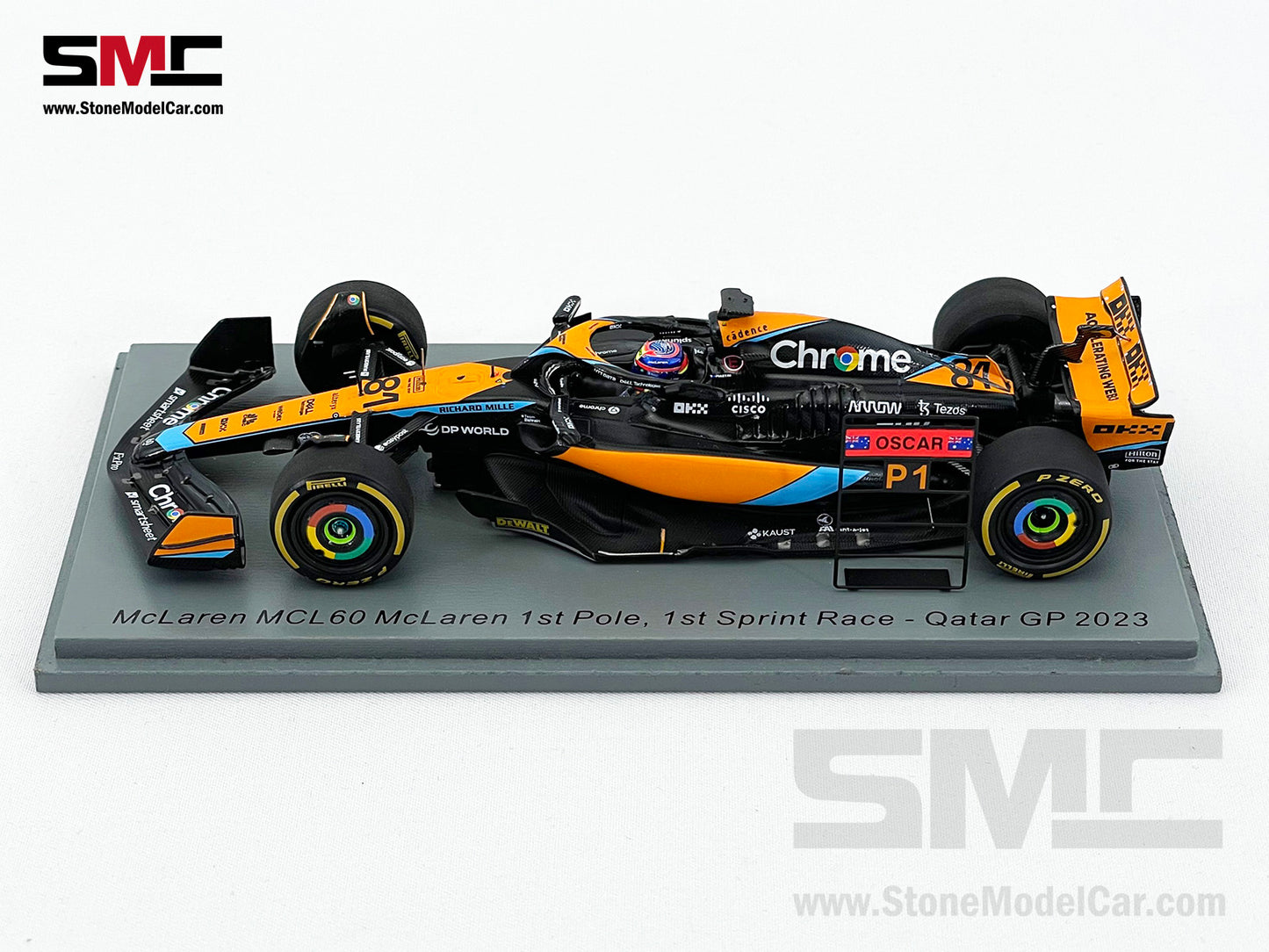 McLaren F1 MCL60 #81 Oscar Piastri 1st Pole & Spirit Race Winner Qatar GP 2023 Spark 1:43 S8927