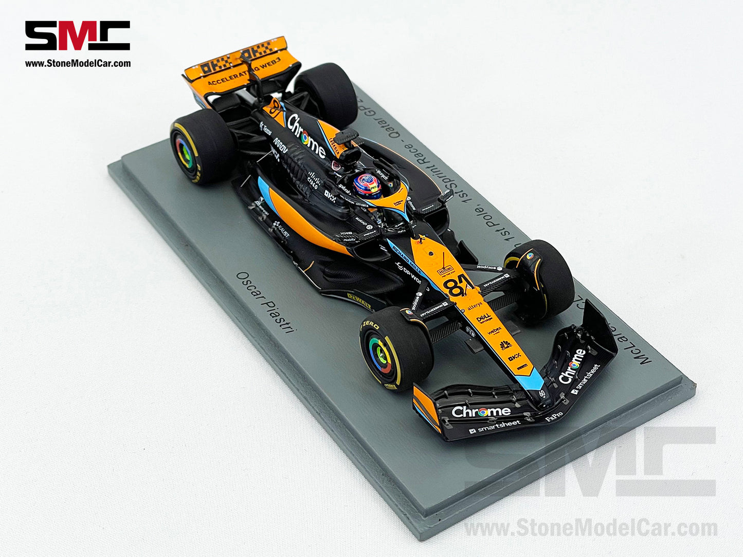 McLaren F1 MCL60 #81 Oscar Piastri 1st Pole & Spirit Race Winner Qatar GP 2023 Spark 1:43 S8927
