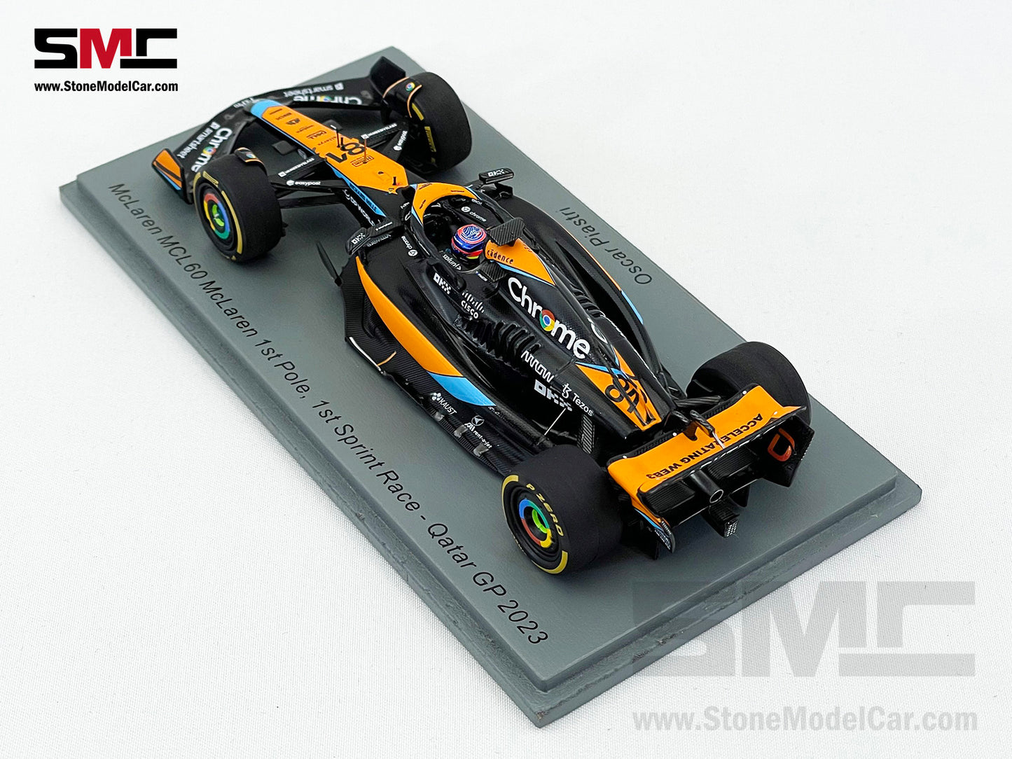 McLaren F1 MCL60 #81 Oscar Piastri 1st Pole & Spirit Race Winner Qatar GP 2023 Spark 1:43 S8927