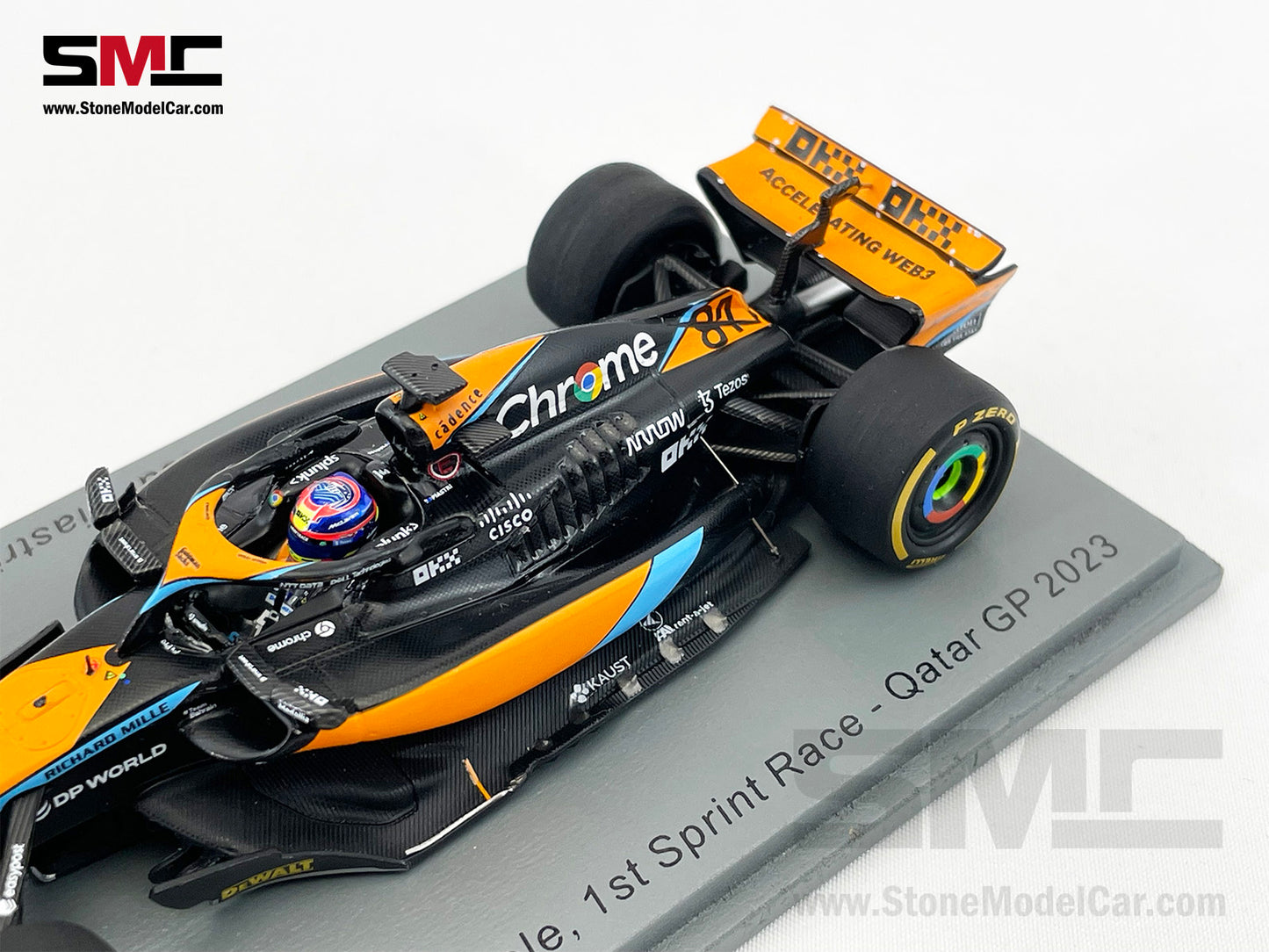 McLaren F1 MCL60 #81 Oscar Piastri 1st Pole & Spirit Race Winner Qatar GP 2023 Spark 1:43 S8927