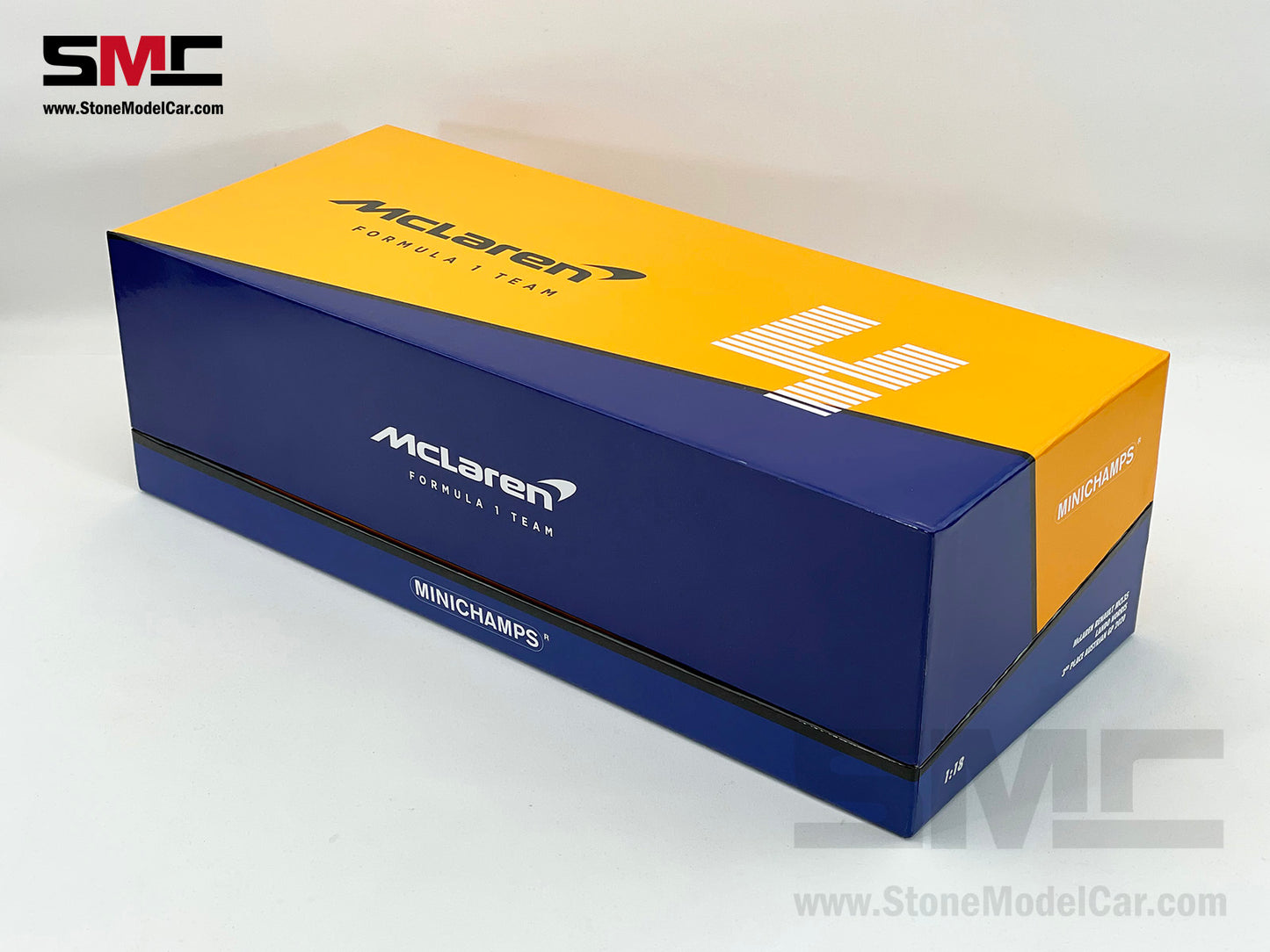 McLaren F1 MCL35 #4 Lando Norris Austrian 2020 1st Career Podium 1:18 MINICHAMPS Gift Box
