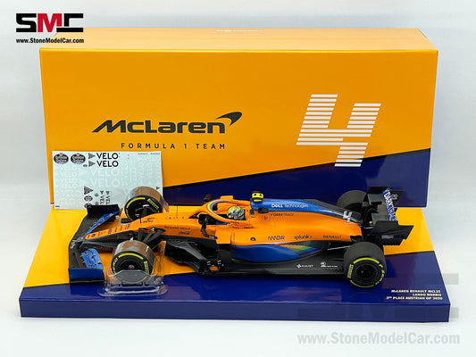 McLaren F1 MCL35 #4 Lando Norris Austrian 2020 1st Career Podium 1:18 MINICHAMPS Gift Box