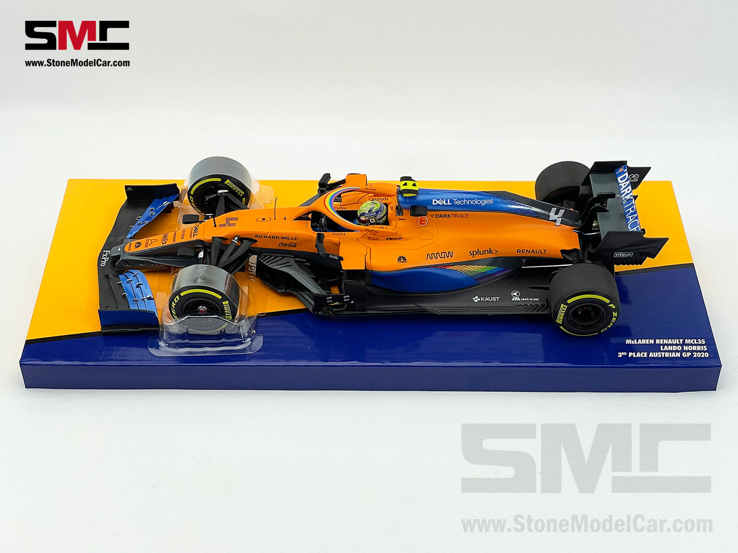 McLaren F1 MCL35 #4 Lando Norris Austrian 2020 1st Career Podium 1:18 MINICHAMPS Gift Box