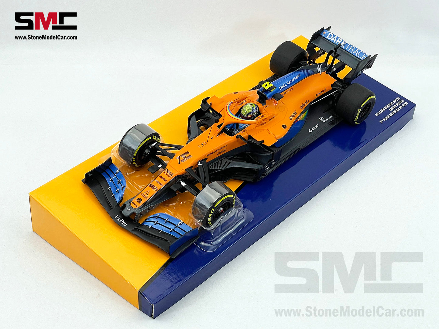 McLaren F1 MCL35 #4 Lando Norris Austrian 2020 1st Career Podium 1:18 MINICHAMPS Gift Box