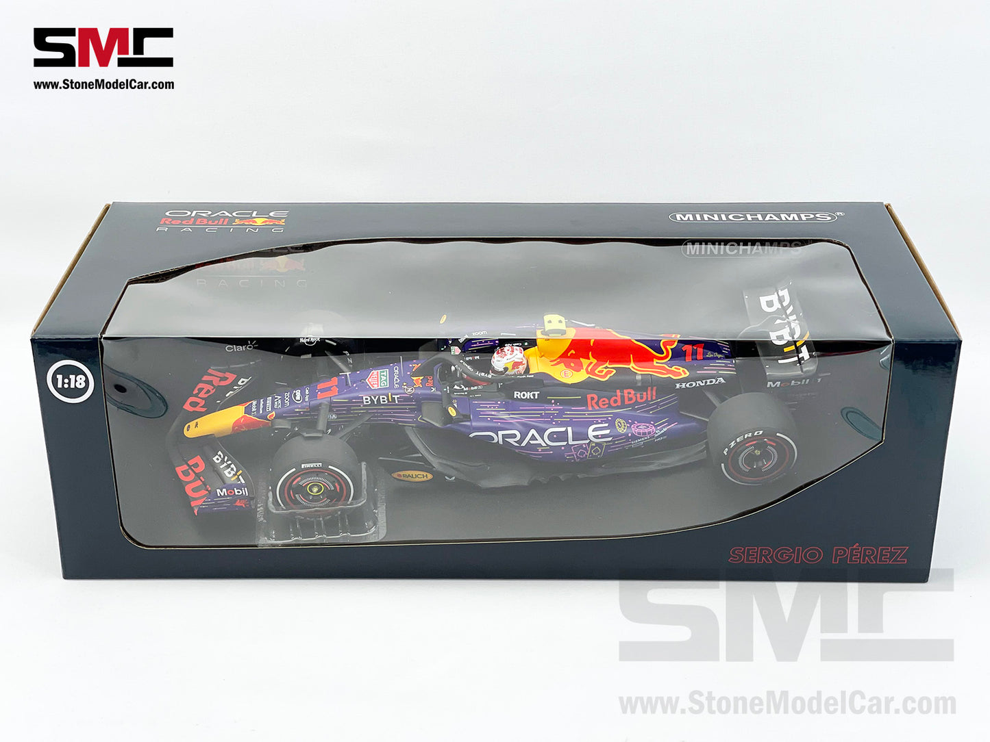 Red Bull F1 RB19 #11 Sergio Perez US Las Vegas GP Podium 2023 Special Livery 1:18 MINICHAMPS