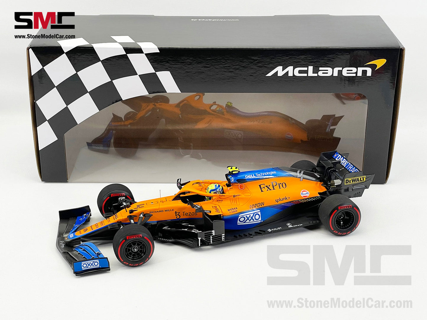 McLaren F1 MCL35M #4 Lando Norris Russia GP 2021 1st Career Pole 1:18 MINICHAMPS