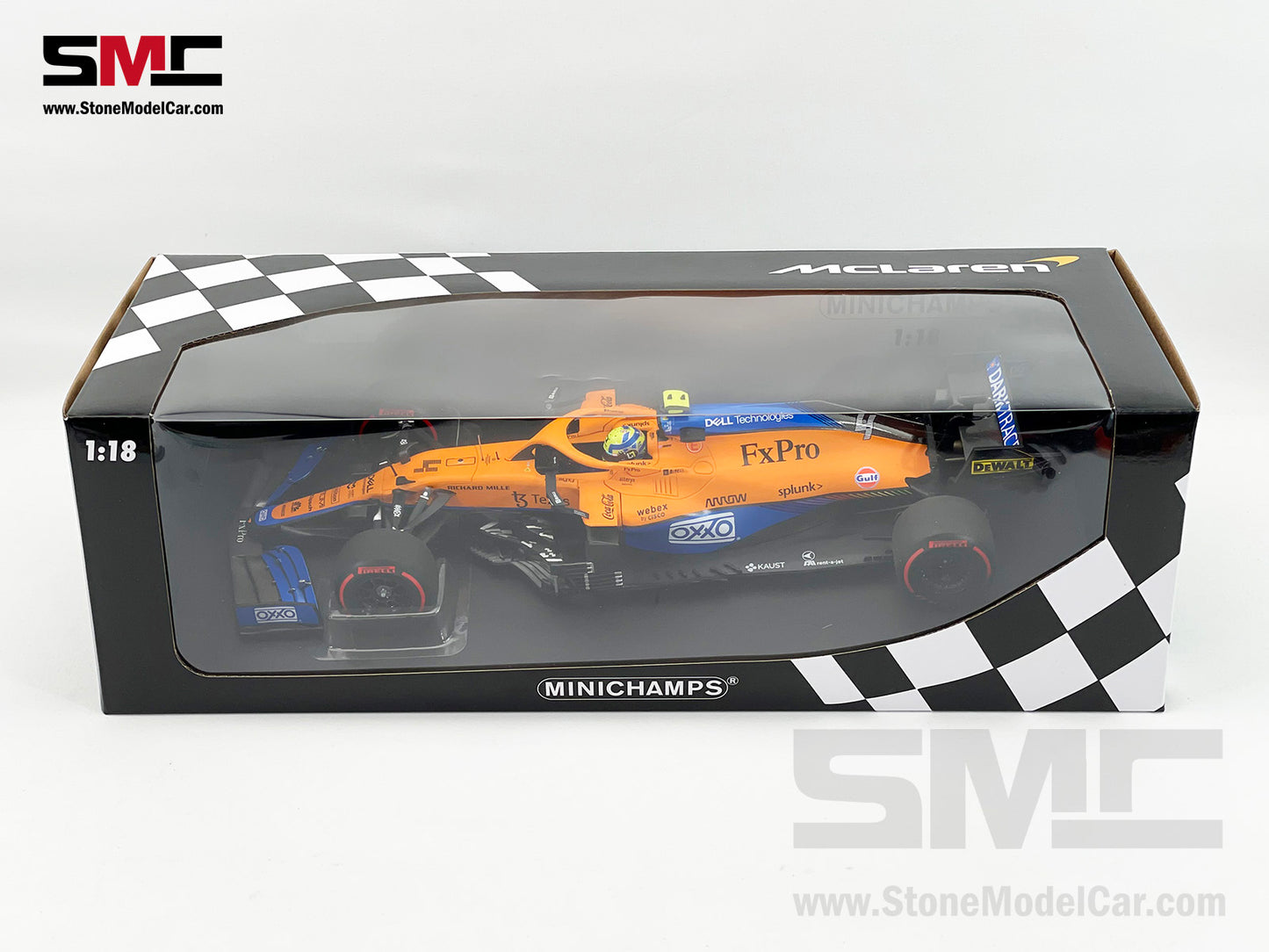 McLaren F1 MCL35M #4 Lando Norris Russia GP 2021 1st Career Pole 1:18 MINICHAMPS