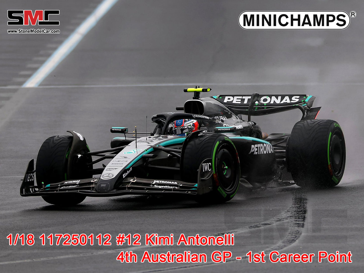 [Pre-Order] Mercedes F1 W16 #12 Kimi Antonelli Australian GP 2025 4th 1:18 MINICHAMPS