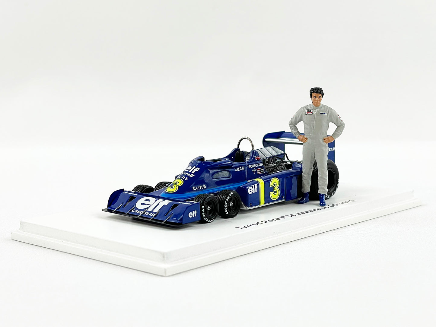 Tyrrell F1 P34 #3 Jody Scheckter Japan GP 1976 1:43 Spark 6 Wheels with Figure