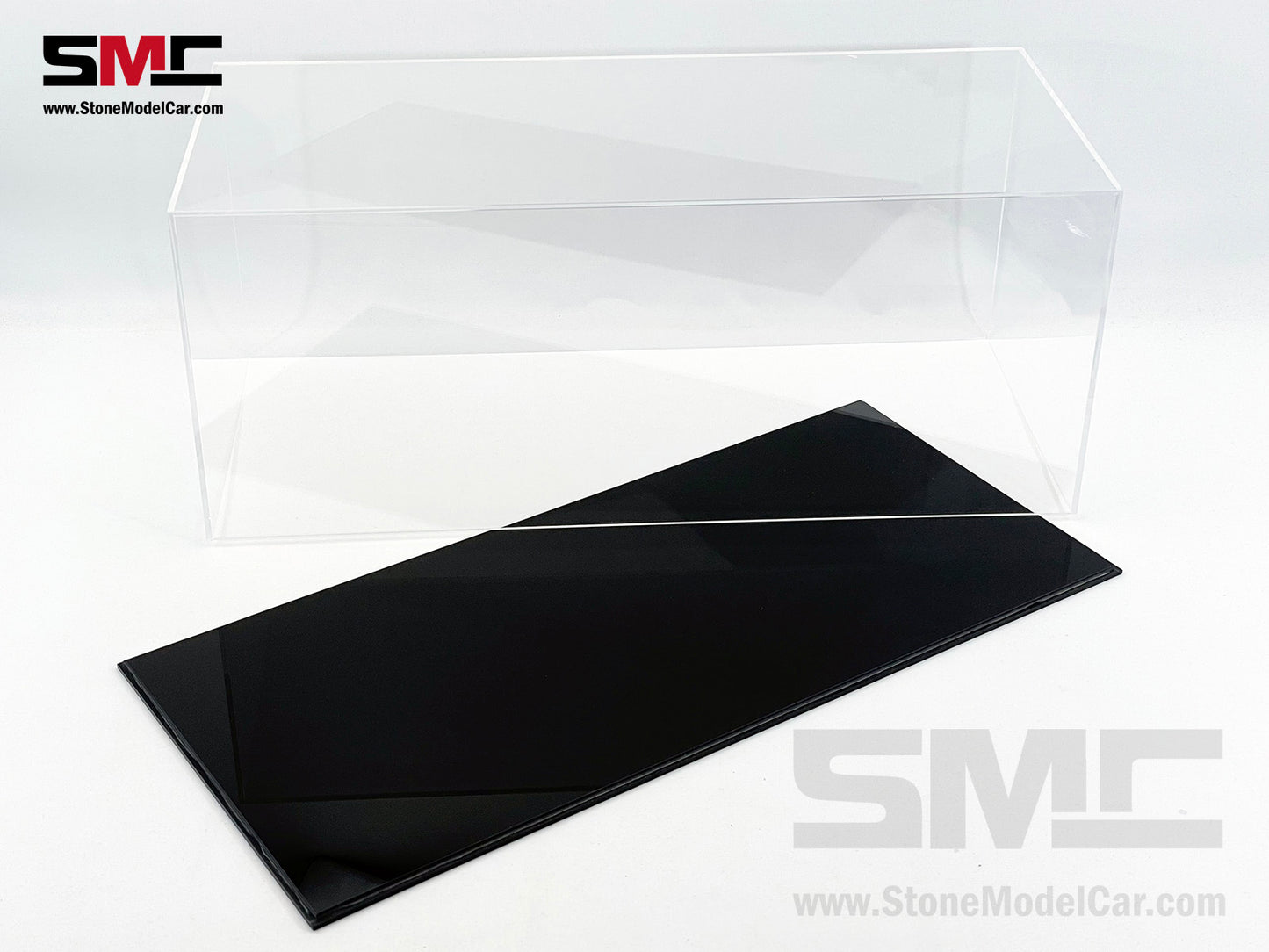 Plastic Display Cover & Show Case with Black Base Plate for 1:12 Car Models