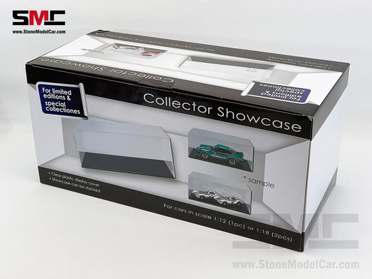 Plastic Display Cover & Show Case with Black Base Plate for 1:12 Car Models