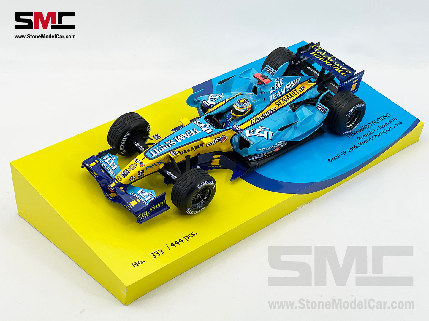 Renault F1 R26 #1 Fernando Alonso Brazil GP 2006 2x Times World Champion 1:18 MINICHAMPS Resin Edition Gift Box