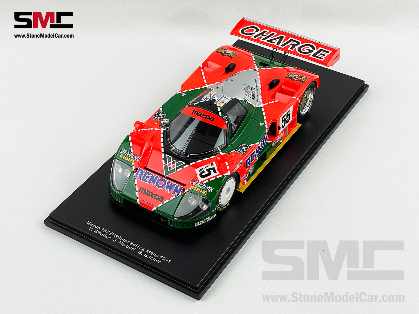 24h Le Mans 1991 Winner Mazda 787B #55 Weidler, Johnny, Gachot 1:18 Spark 18LM91