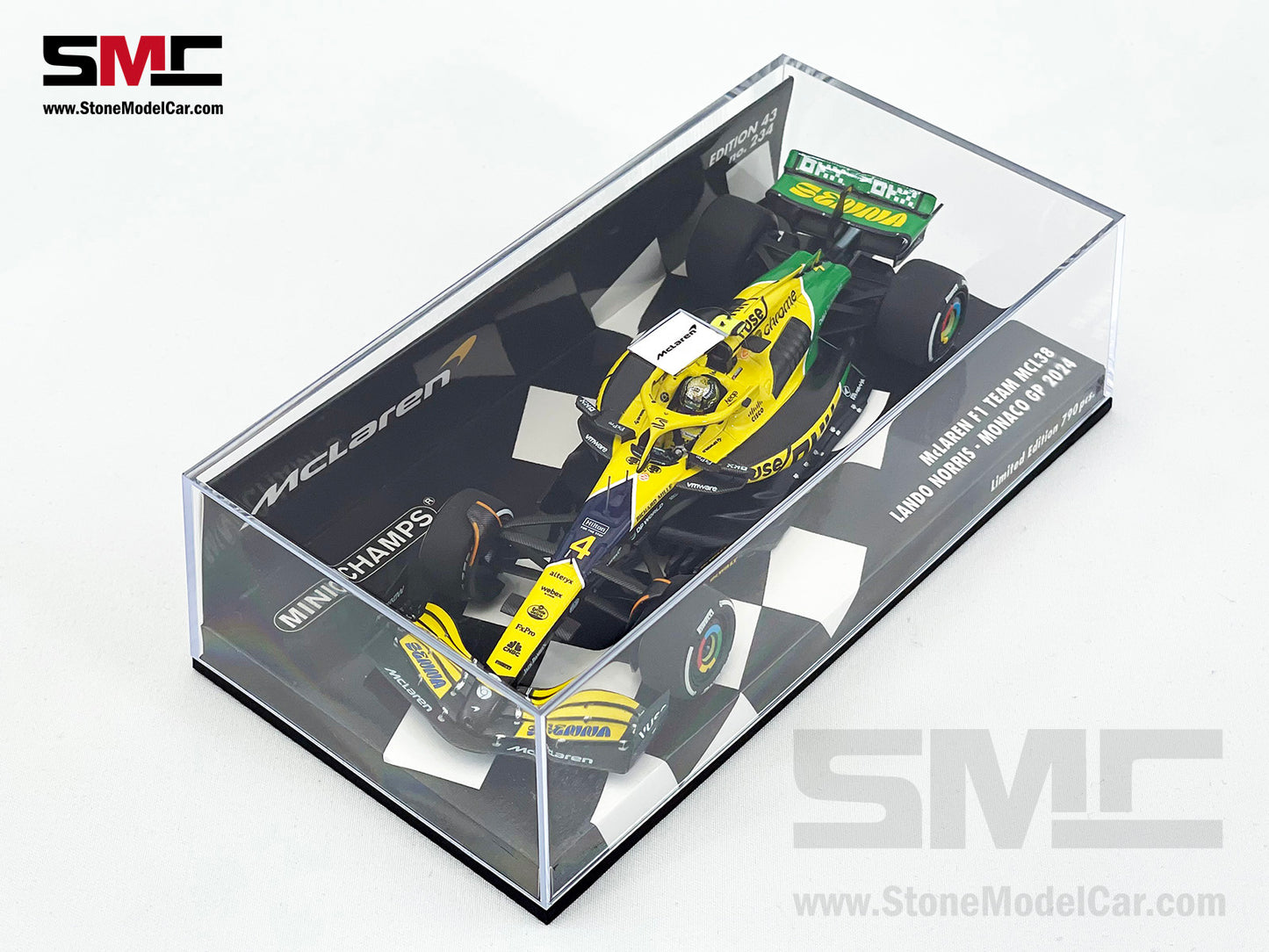 McLaren F1 MCL38 #4 Lando Norris 4th Monaco GP 2024 Special Livery 1:43 MINICHAMPS