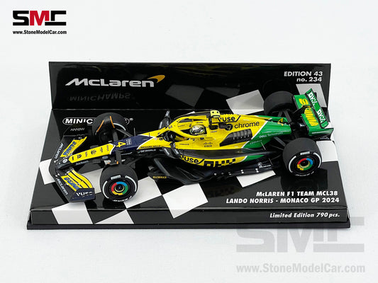 McLaren F1 MCL38 #4 Lando Norris 4th Monaco GP 2024 Special Livery 1:43 MINICHAMPS
