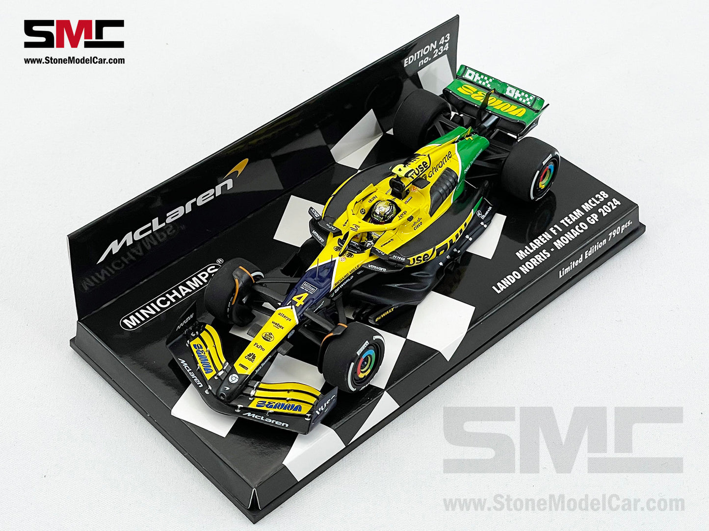 McLaren F1 MCL38 #4 Lando Norris 4th Monaco GP 2024 Special Livery 1:43 MINICHAMPS