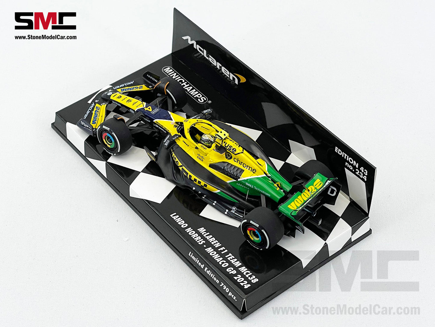 McLaren F1 MCL38 #4 Lando Norris 4th Monaco GP 2024 Special Livery 1:43 MINICHAMPS