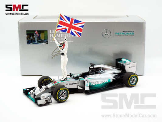 2014 2x World Champion Mercedes F1 W05 #44 Lewis Hamilton Abu Dhabi GP 1:18 MINICHAMPS with Figure