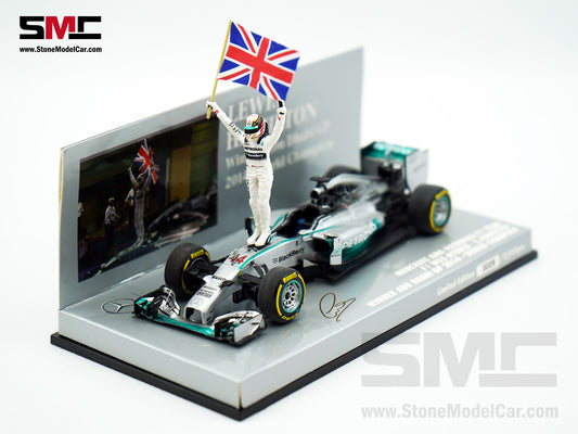 2014 2x World Champion Mercedes F1 W05 #44 Lewis Hamilton Abu Dhabi GP 1:43 MINICHAMPS with Figure