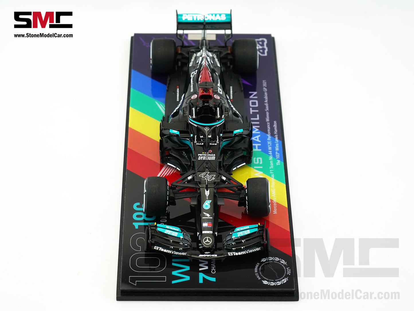 Mercedes AMG F1 W12 #44 Lewis Hamilton Saudi Arabian GP 2021 Winner 1:18 Spark Figure Edition