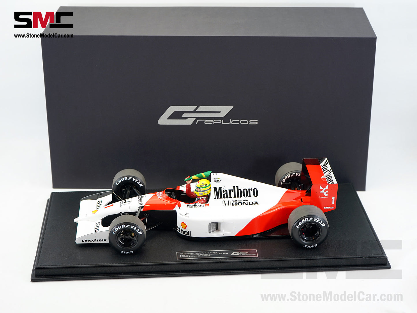 Mclaren F1 MP4/6 #1 Ayrton Senna Brazil GP 1991 World Champion with Driver 1:12 GP REPLICAS with Decal