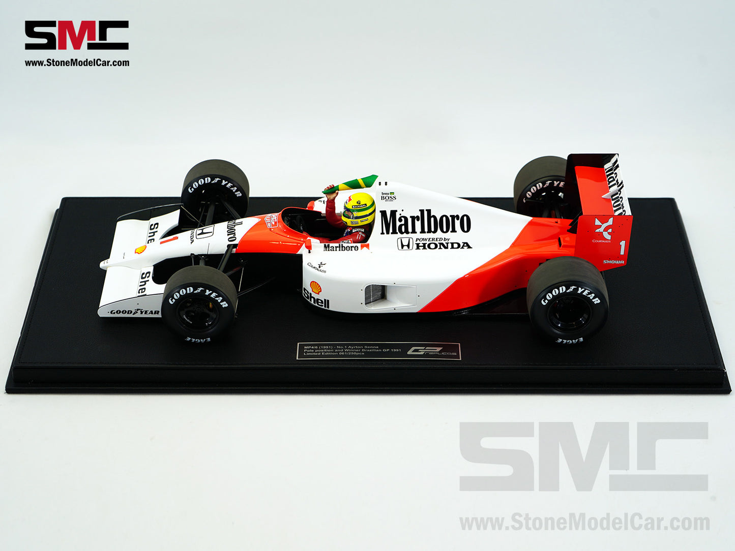 Mclaren F1 MP4/6 #1 Ayrton Senna Brazil GP 1991 World Champion with Driver 1:12 GP REPLICAS with Decal