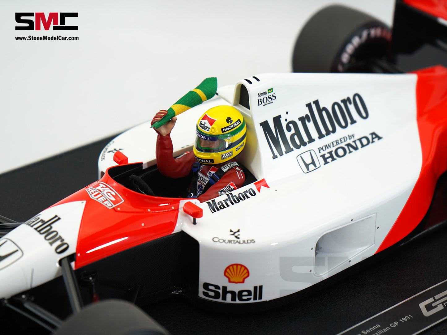 Mclaren F1 MP4/6 #1 Ayrton Senna Brazil GP 1991 World Champion with Driver 1:12 GP REPLICAS with Decal