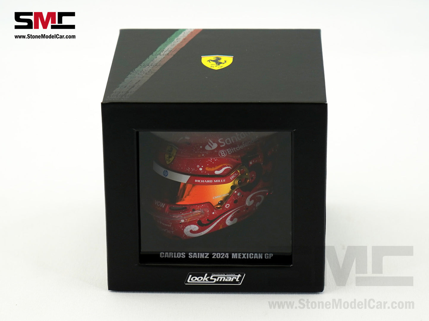 Ferrari F1 SF-24 #55 Carlos Sainz Winner Mexican GP 2024 Looksmart 1:5 Helmet LSHEL007