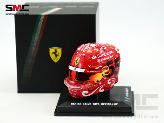 Ferrari F1 SF-24 #55 Carlos Sainz Winner Mexican GP 2024 Looksmart 1:5 Helmet LSHEL007
