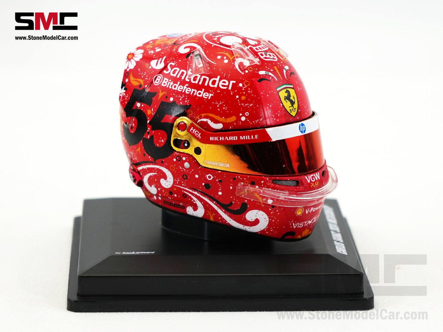 Ferrari F1 SF-24 #55 Carlos Sainz Winner Mexican GP 2024 Looksmart 1:5 Helmet LSHEL007