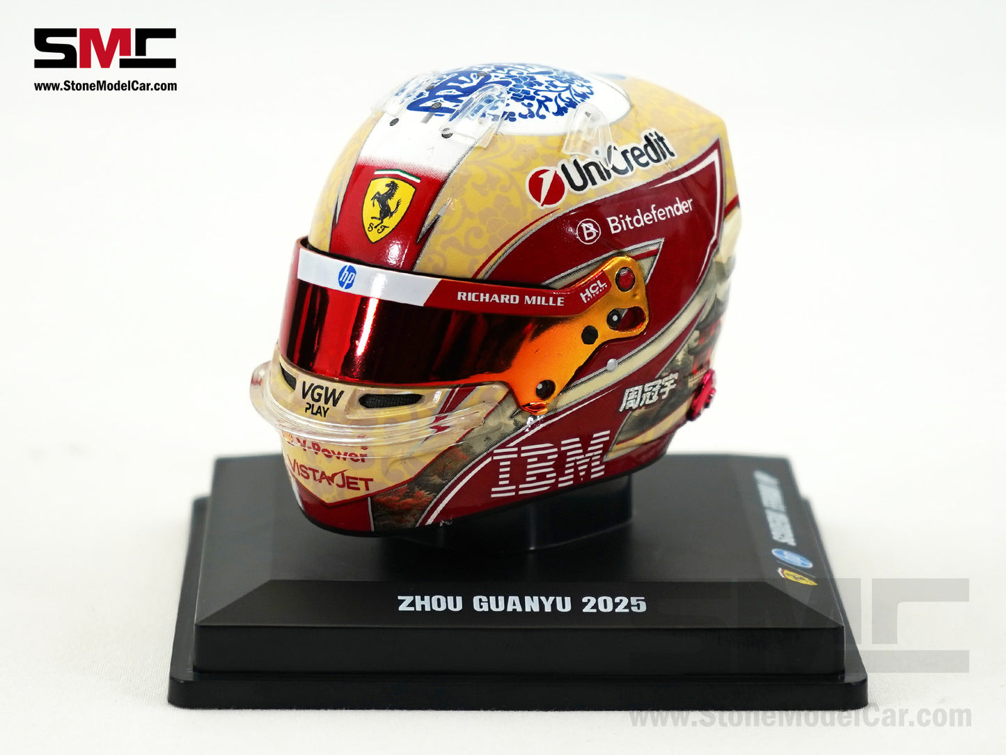 Ferrari HP F1 SF-25 #24 Zhou Guanyu Season 2025 Looksmart 1:5 BELL Helmet