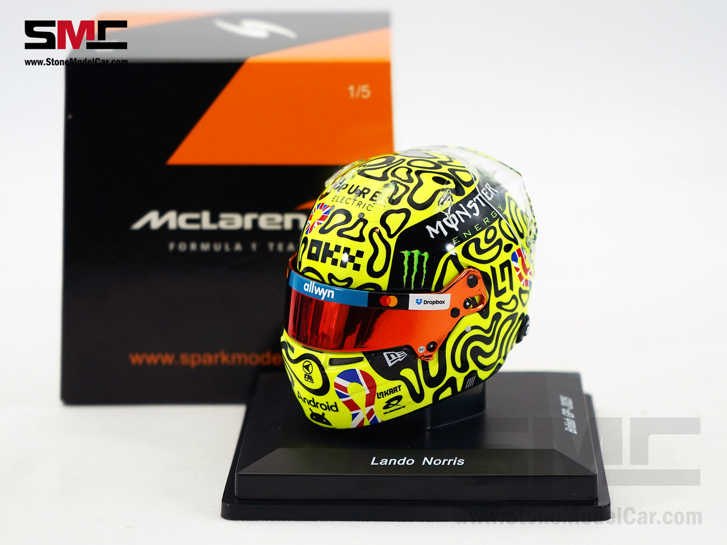 McLaren F1 MCL39 #4 Lando Norris British GP Winner 2025 World Champion Spark 1:5 Helmet