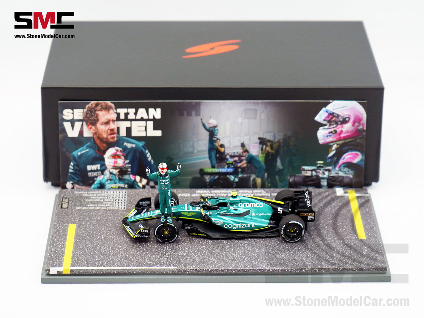 Aston Martin F1 AMR22 #5 Sebastian Vettel Abu Dhabi GP Last Race 2022 1:43 Spark with Figure