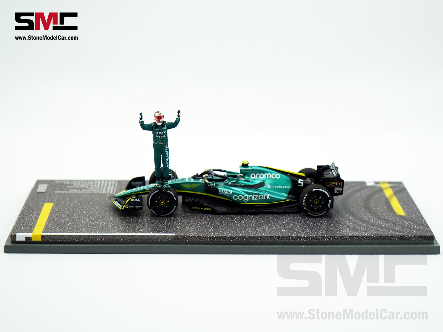 Aston Martin F1 AMR22 #5 Sebastian Vettel Abu Dhabi GP Last Race 2022 1:43 Spark with Figure