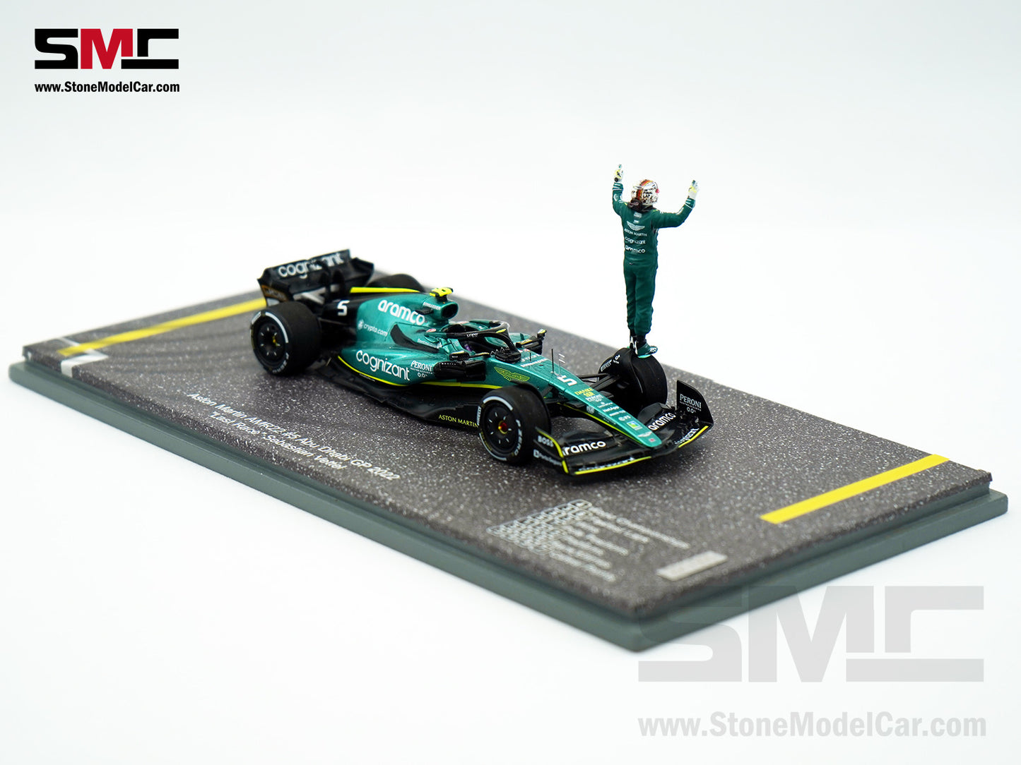 Aston Martin F1 AMR22 #5 Sebastian Vettel Abu Dhabi GP Last Race 2022 1:43 Spark with Figure