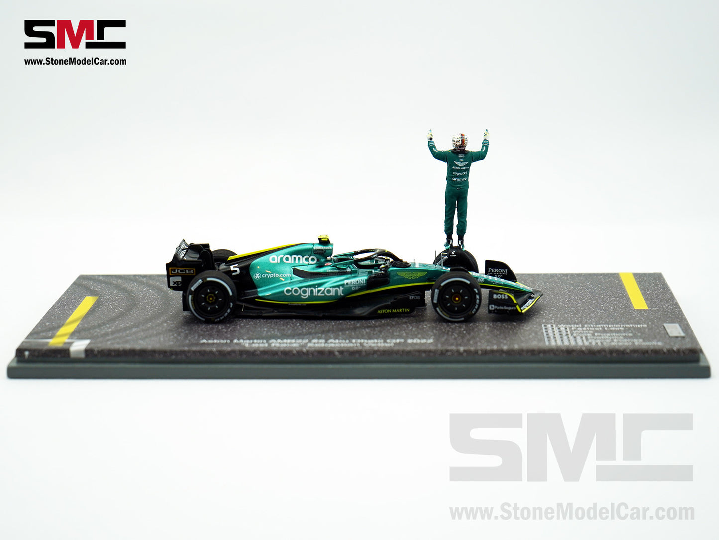 Aston Martin F1 AMR22 #5 Sebastian Vettel Abu Dhabi GP Last Race 2022 1:43 Spark with Figure