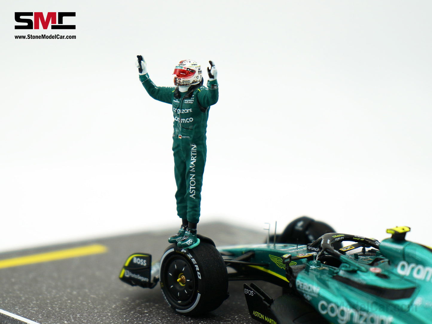 Aston Martin F1 AMR22 #5 Sebastian Vettel Abu Dhabi GP Last Race 2022 1:43 Spark with Figure